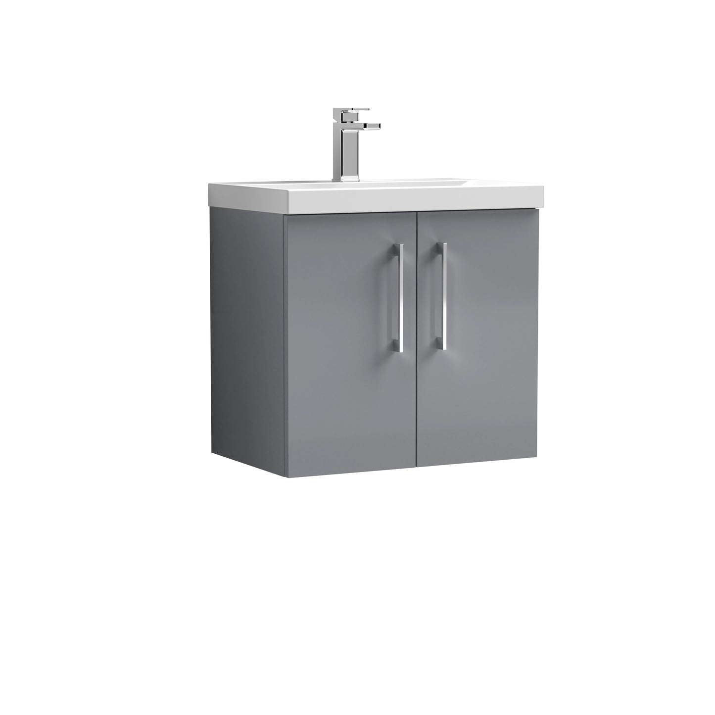 NUIE 600mm Wall Hung 2 Door Vanity & Basin 3