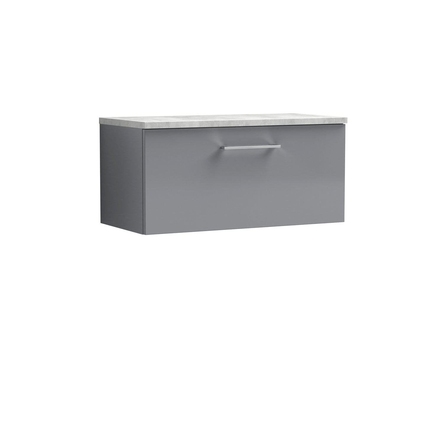 NUIE 800mm Wall Hung Single Drawer Vanity & Laminate Top
