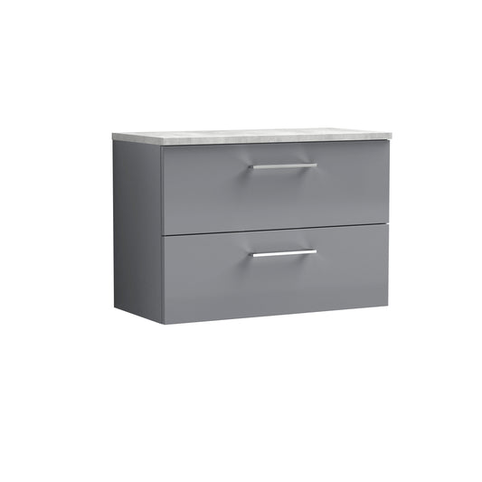 NUIE 800mm Wall Hung 2 Drawer Vanity & Laminate Top
