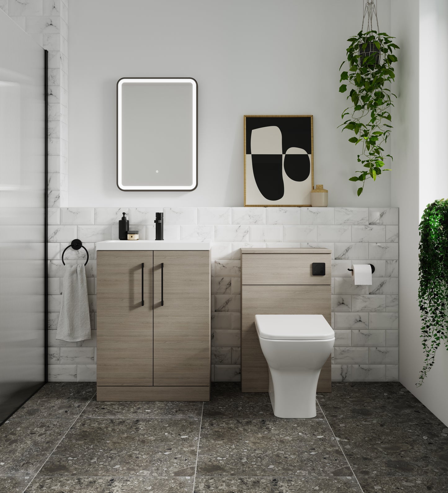 NUIE 500mm Floor Standing 2 Door Vanity & Basin 2