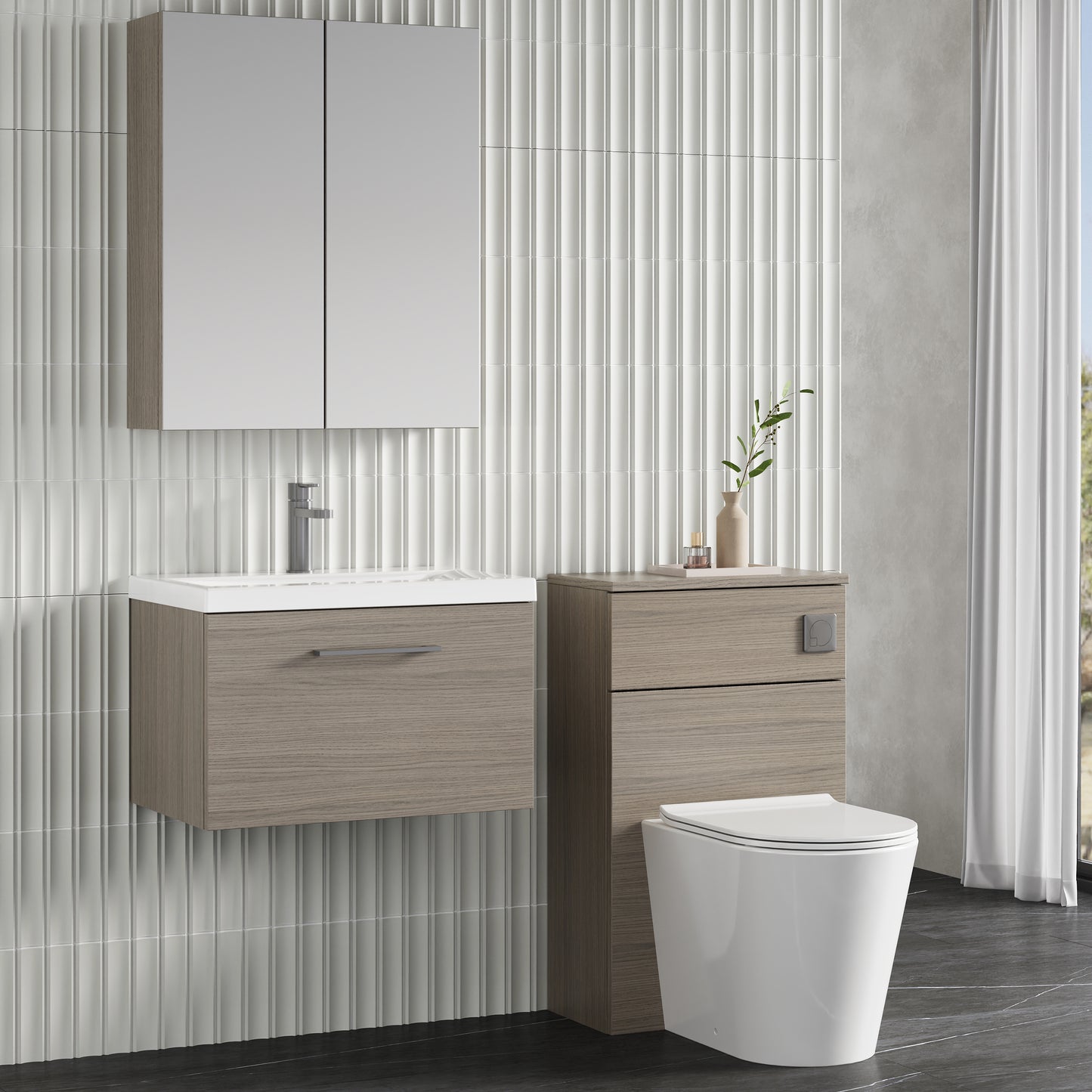 NUIE 600mm Wall Hung 1 Drawer Vanity & Basin 1