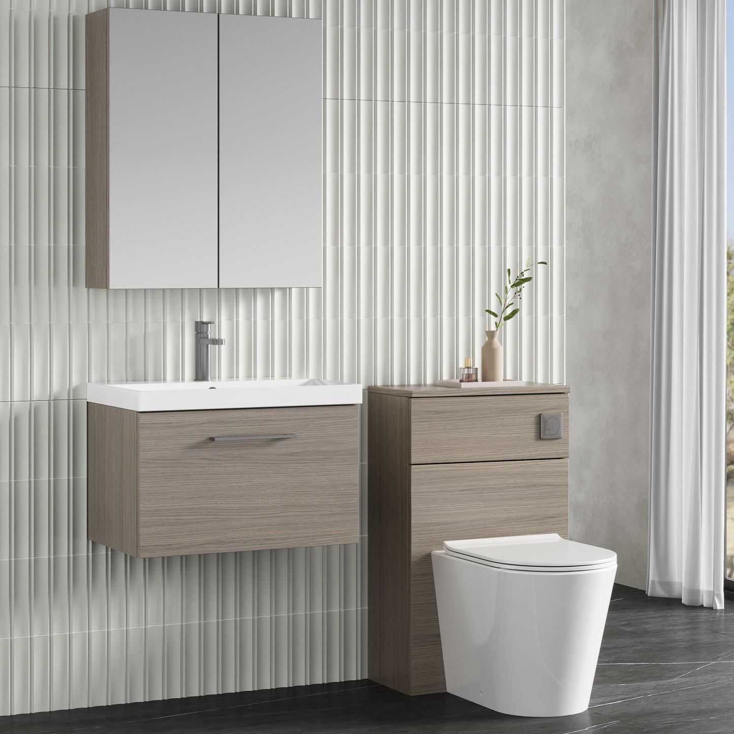 NUIE 600mm Wall Hung 1 Drawer Vanity & Basin 3