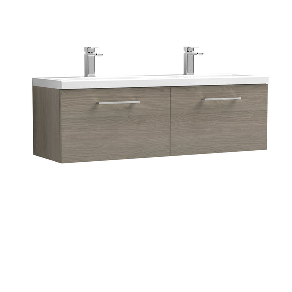 NUIE 1200mm Wall Hung 2 Drawer Vanity & Double Basin