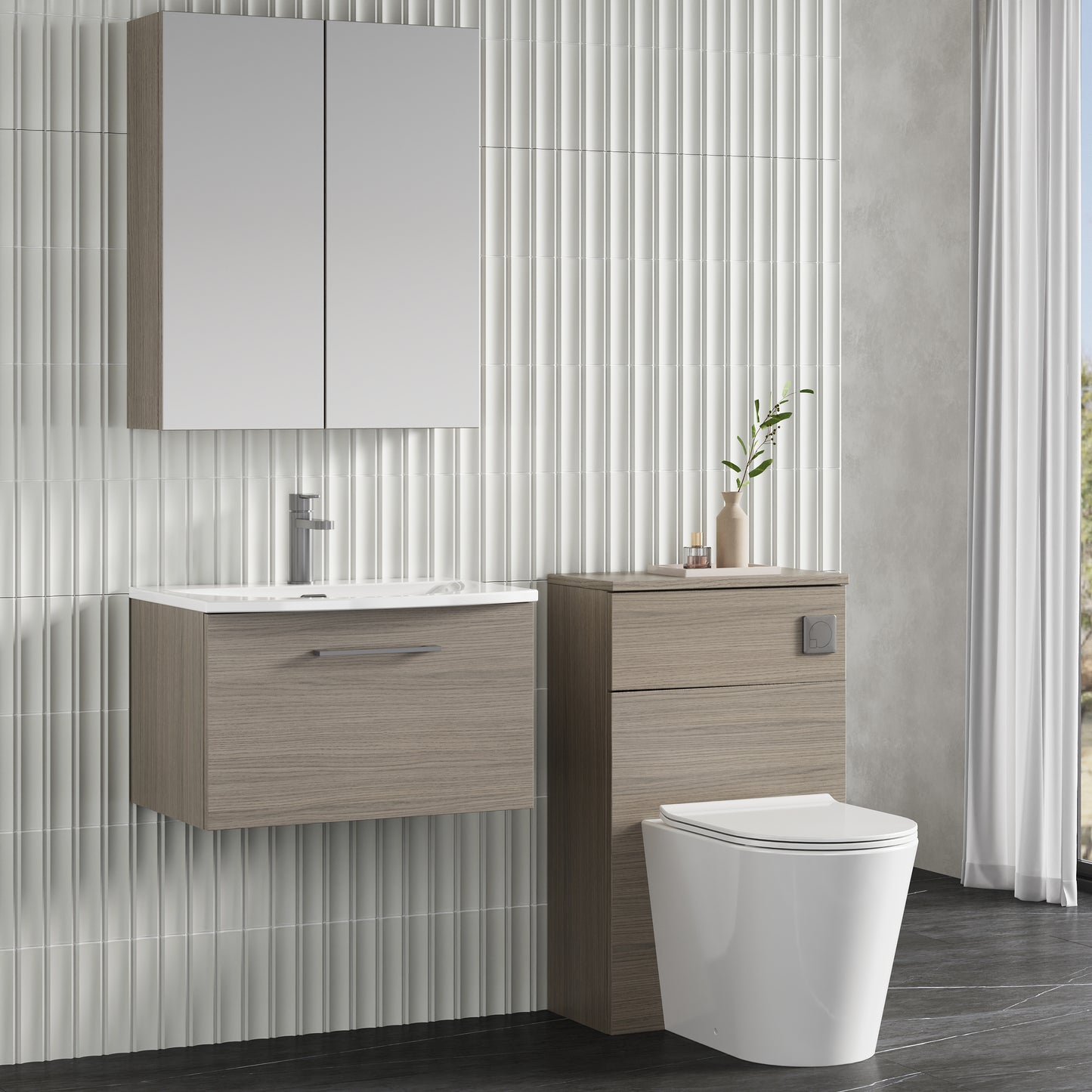 NUIE 600mm Wall Hung 1 Drawer Vanity & Basin 4