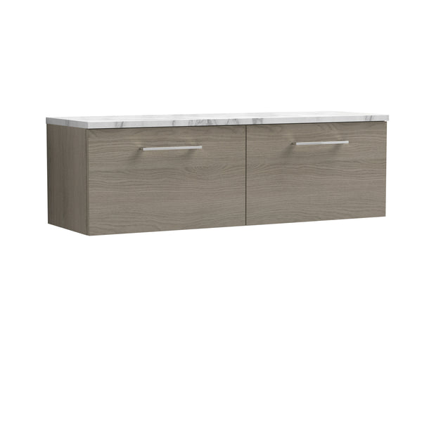 NUIE 1200mm Wall Hung 2-Drawer Vanity & Laminate Worktop