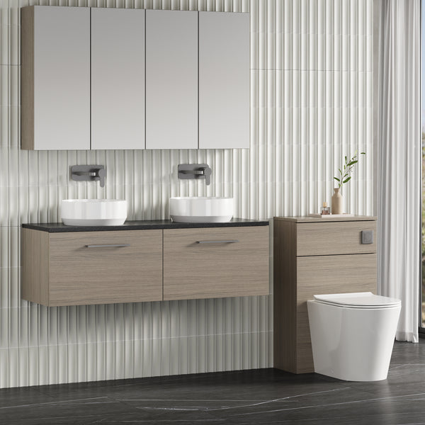NUIE 1200mm Wall Hung 2-Drawer Vanity & Laminate Worktop