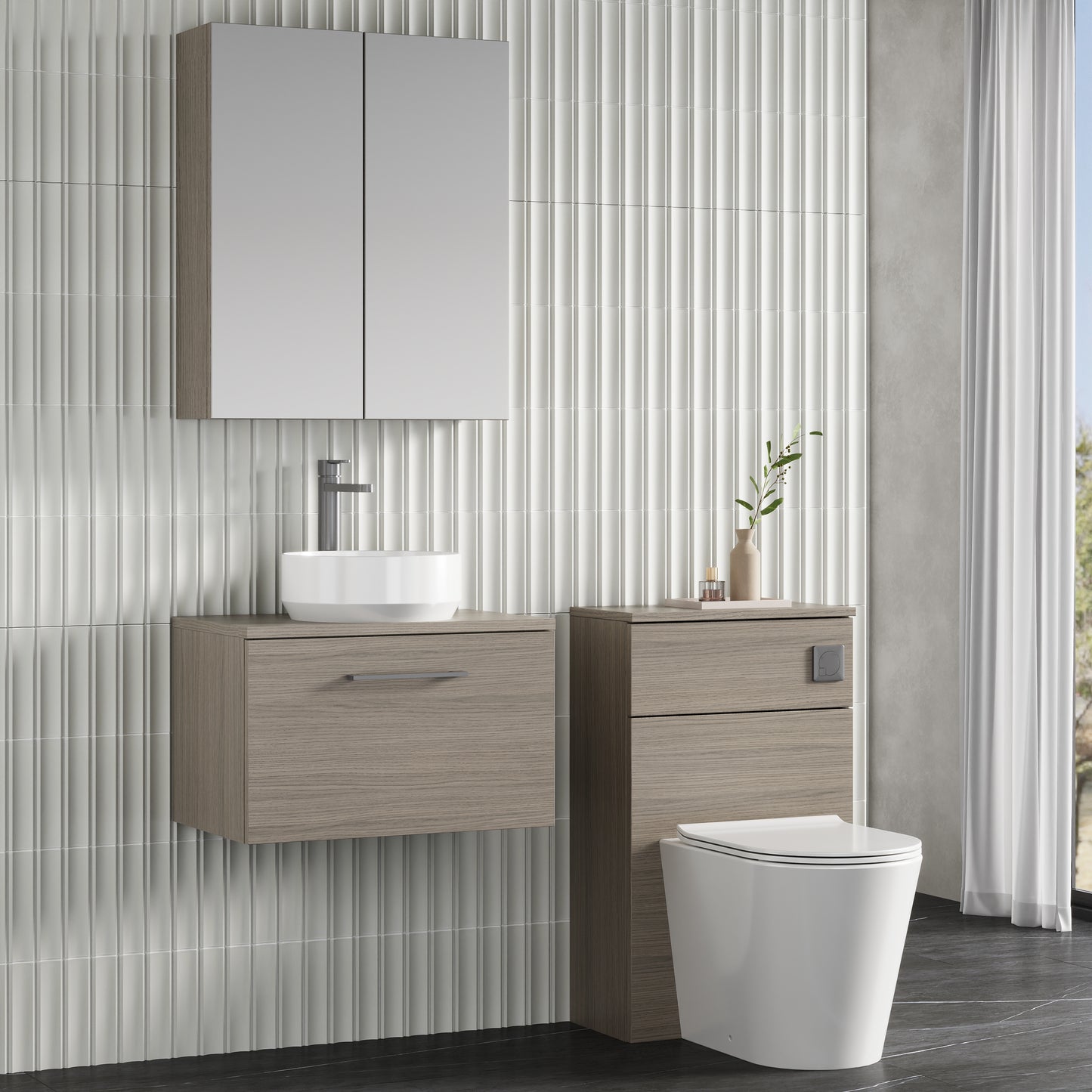 NUIE 600mm Wall Hung 1 Drawer Vanity & Worktop