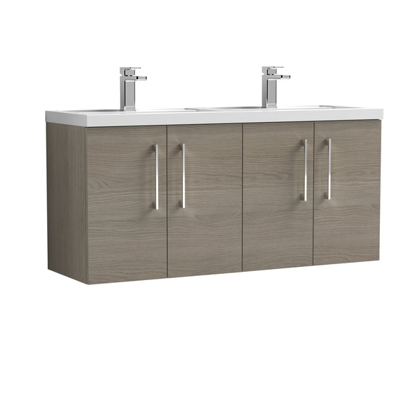 NUIE 1200mm Wall Hung 4 Door Vanity & Double Basin
