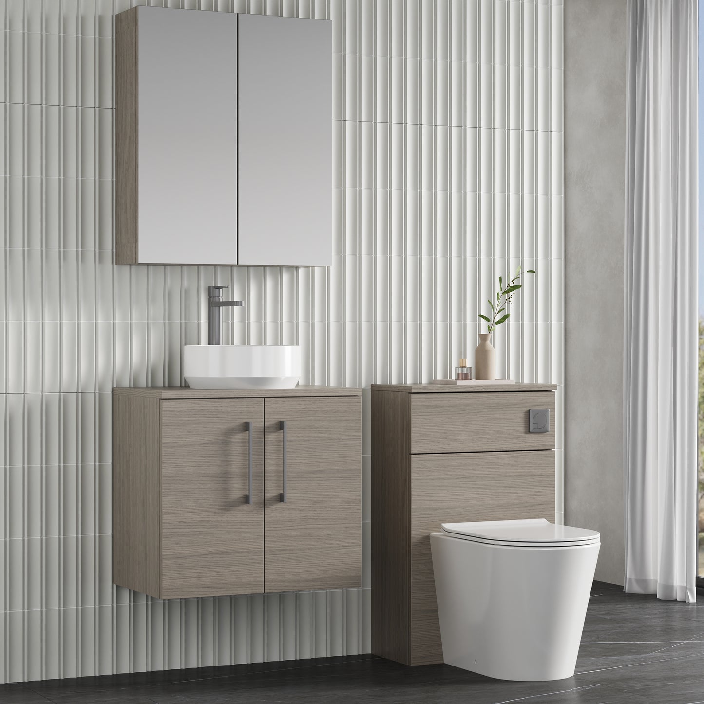 NUIE 600mm Wall Hung 2 Door Vanity & Worktop