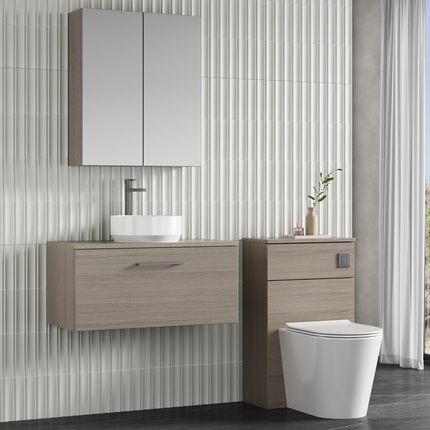NUIE 800mm Wall Hung 1 Drawer Vanity & Worktop