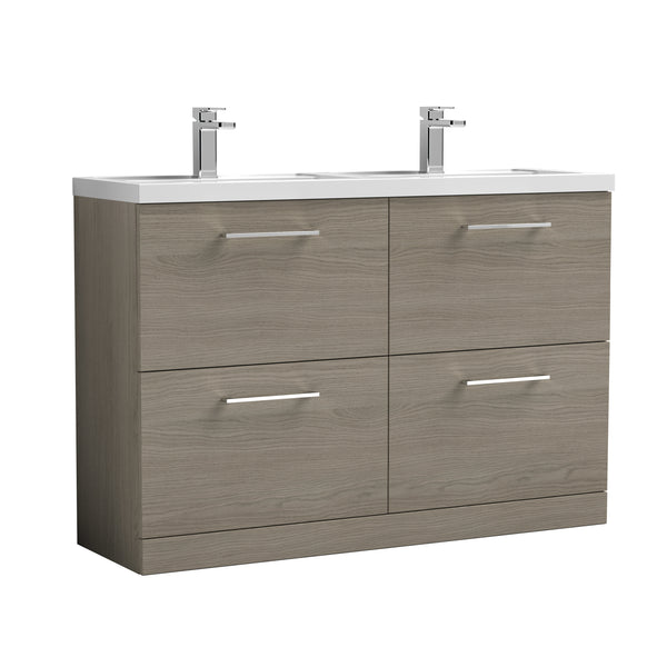 NUIE 1200mm Floor Standing 4 Drawer Vanity & Double Basin