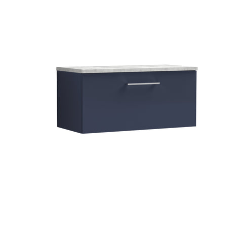 NUIE 800mm Wall Hung Single Drawer Vanity & Laminate Worktop