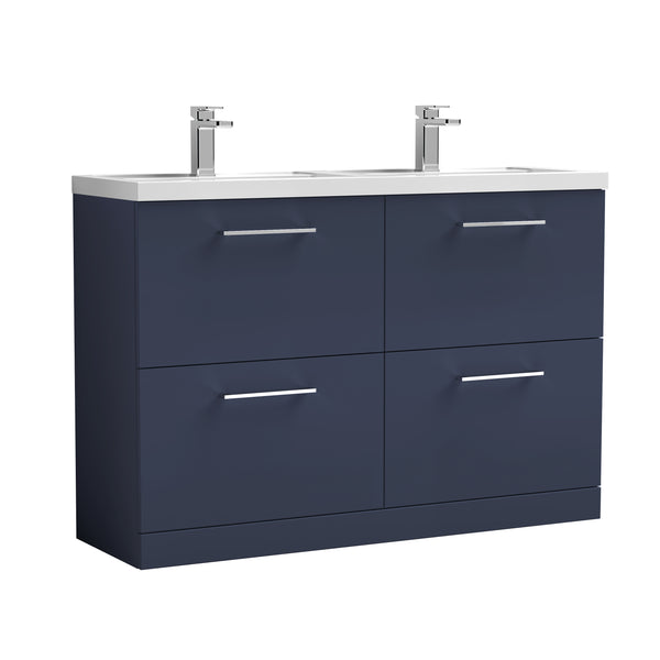 NUIE 1200mm Floor Standing 4-Drawer Vanity & Double Basin
