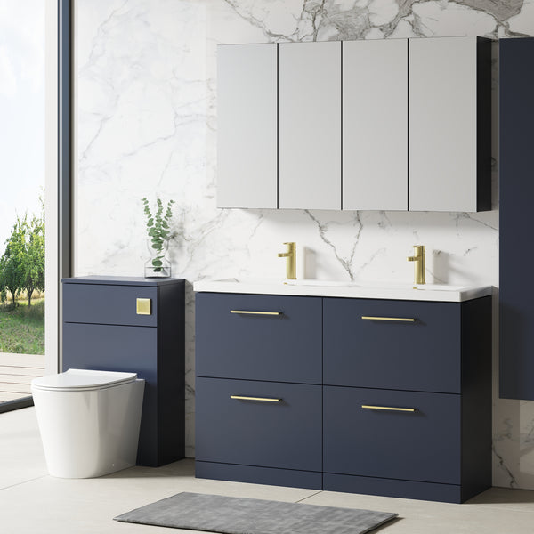 NUIE 1200mm Floor Standing 4-Drawer Vanity & Double Basin