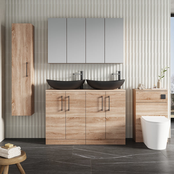 NUIE 1200mm Floor Standing 4-Door Vanity & Worktop