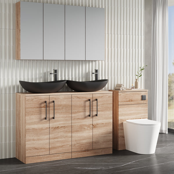 NUIE 1200mm Floor Standing 4-Door Vanity & Worktop