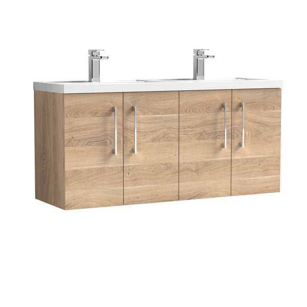NUIE 1200mm Wall Hung 4-Door Vanity & Double Basin