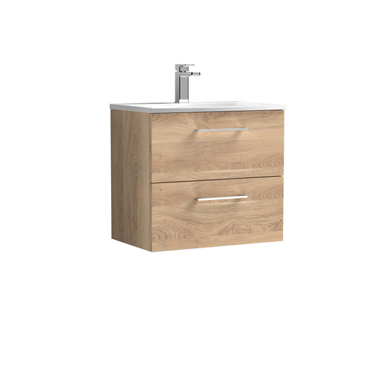 NUIE 600mm Wall Hung 2-Drawer Vanity & Basin 4