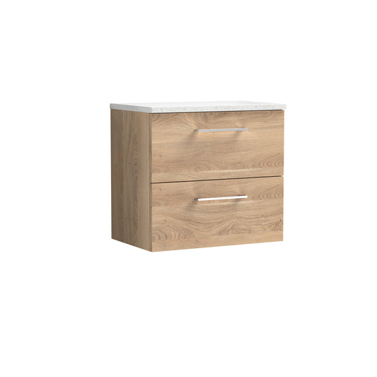 NUIE 600mm Wall Hung 2-Drawer Vanity & Laminate Worktop