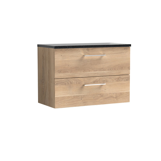 NUIE 800mm Wall Hung 2-Drawer Vanity & Laminate Worktop