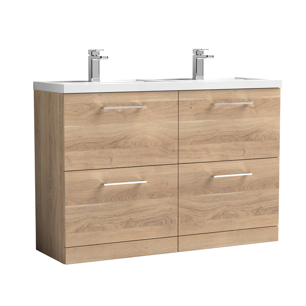 NUIE 1200mm Floor Standing 4-Drawer Vanity & Double Basin