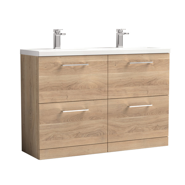 NUIE 1200mm Floor Standing 4-Drawer Vanity & Double Basin