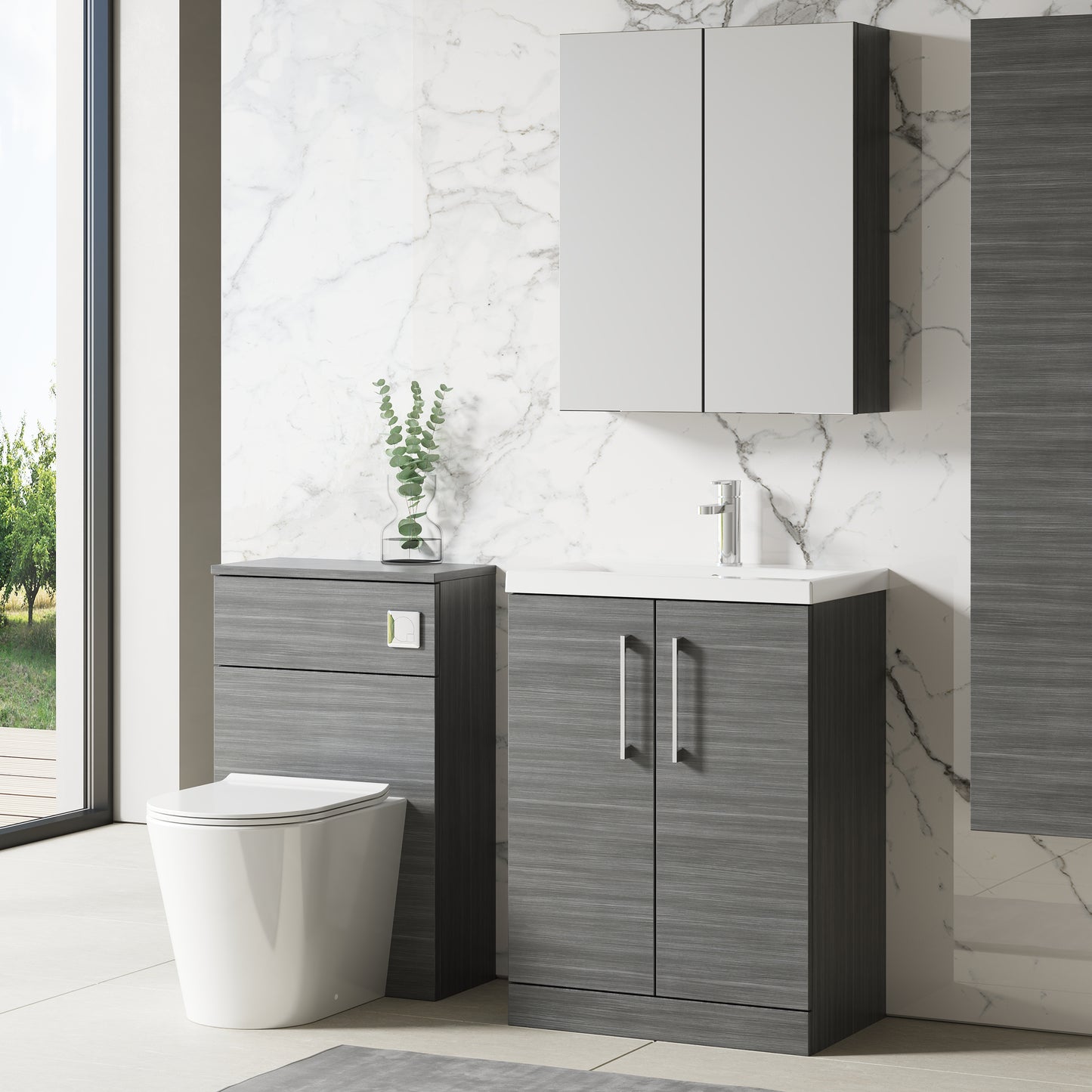 NUIE 600mm Floor Standing 2 Door Vanity & Basin 1