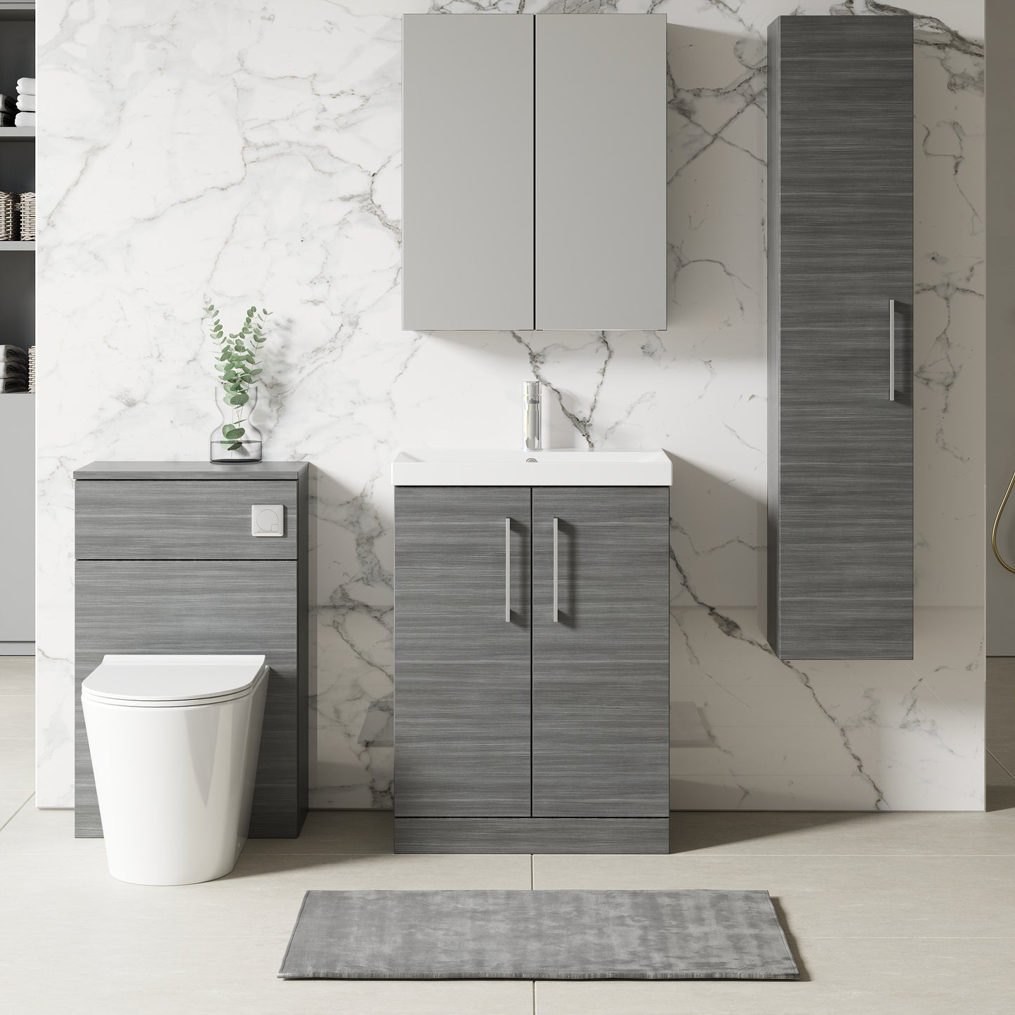 NUIE 600mm Floor Standing 2 Door Vanity & Basin 3