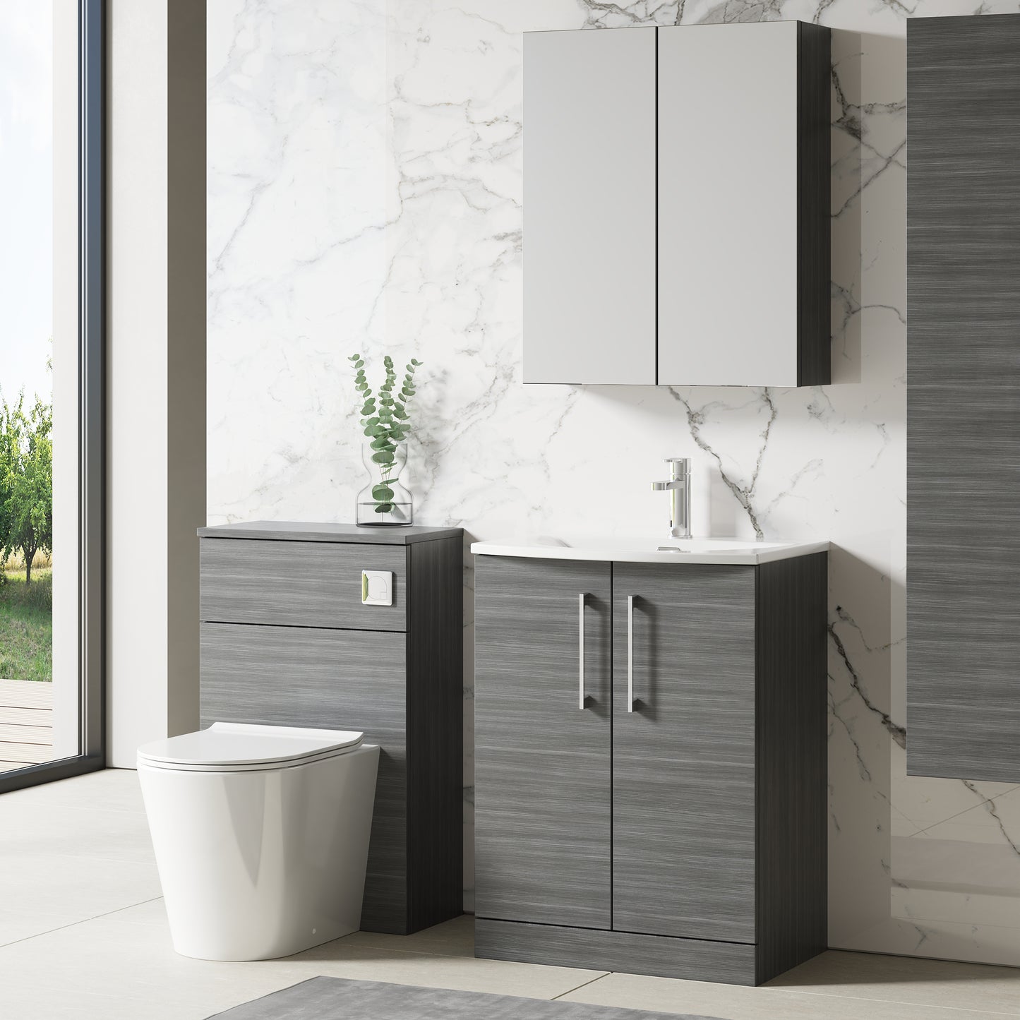 NUIE 600mm Floor Standing 2 Door Vanity & Basin 4