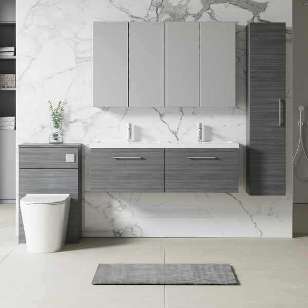 NUIE 1200mm Wall Hung 2 Drawer Vanity & Double Basin