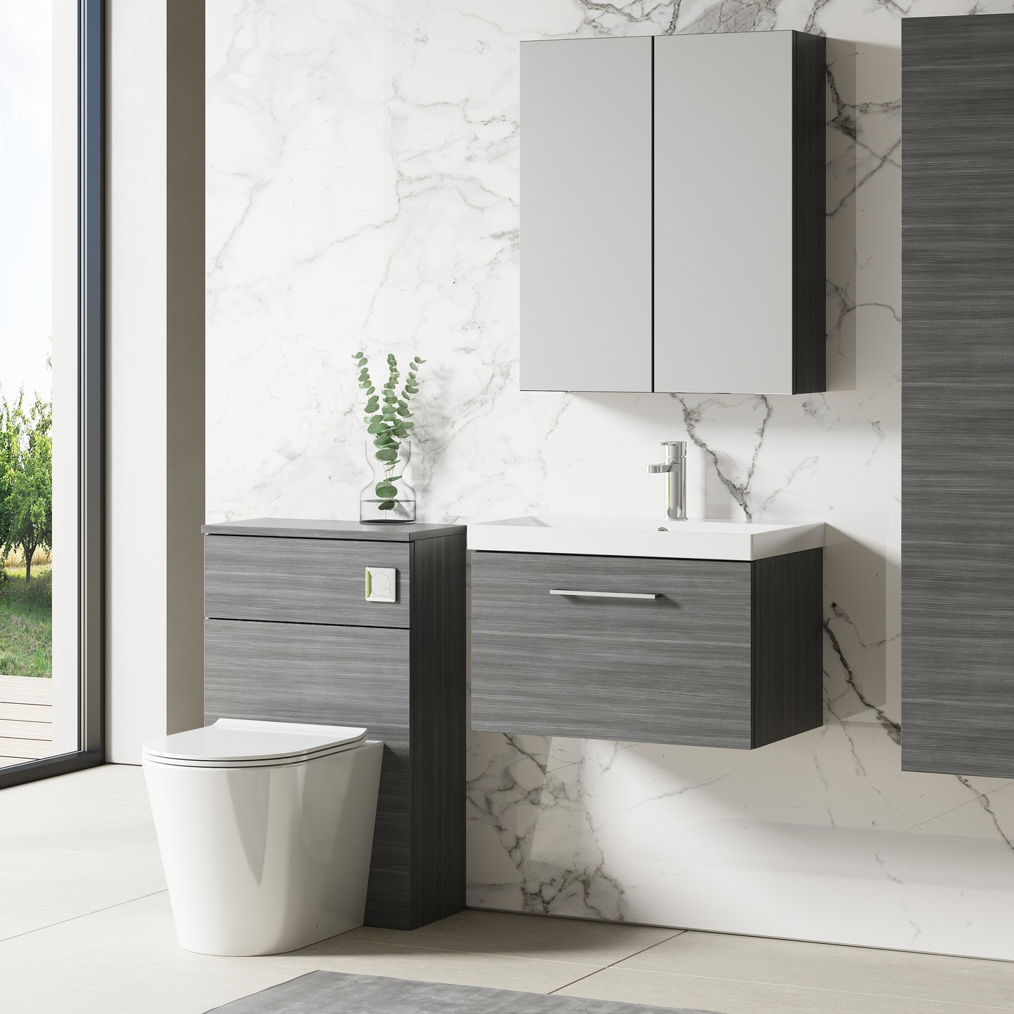 NUIE 600mm Wall Hung 1 Drawer Vanity & Basin 3