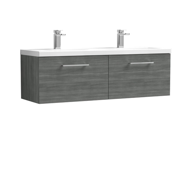 NUIE 1200mm Wall Hung 2 Drawer Vanity & Double Basin