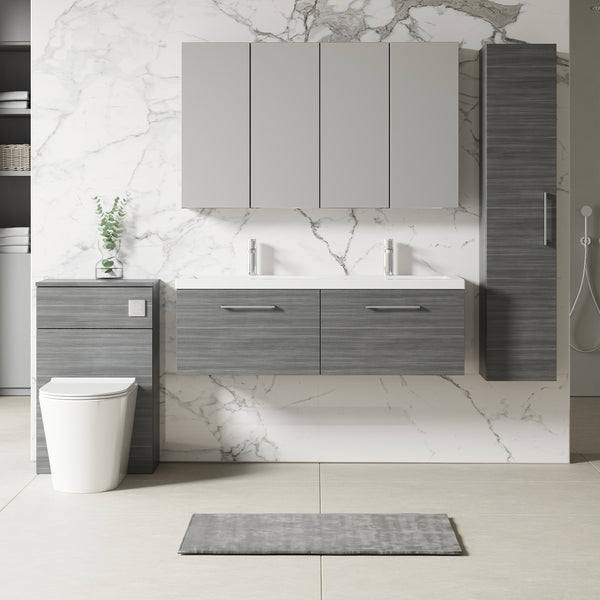 NUIE 1200mm Wall Hung 2 Drawer Vanity & Double Basin