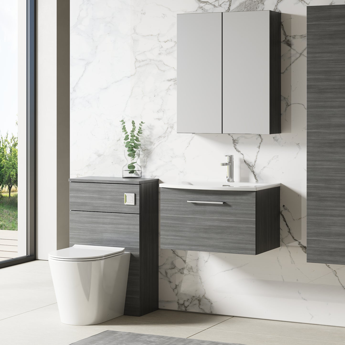 NUIE 600mm Wall Hung 1 Drawer Vanity & Basin 4