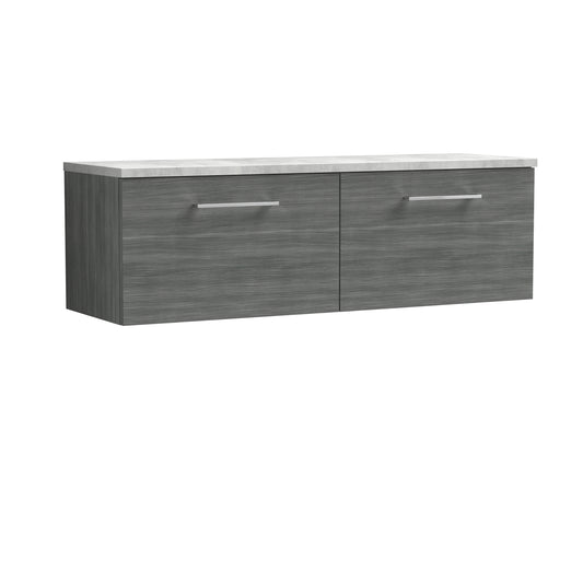 NUIE 1200mm Wall Hung 2-Drawer Vanity & Laminate Worktop