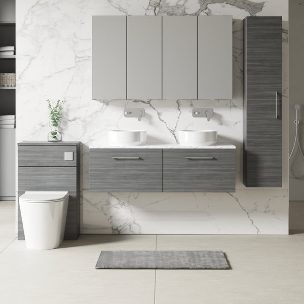 NUIE 1200mm Wall Hung 2-Drawer Vanity & Laminate Worktop