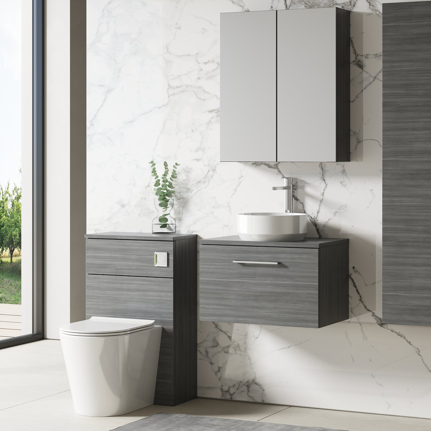 NUIE 600mm Wall Hung 1 Drawer Vanity & Worktop