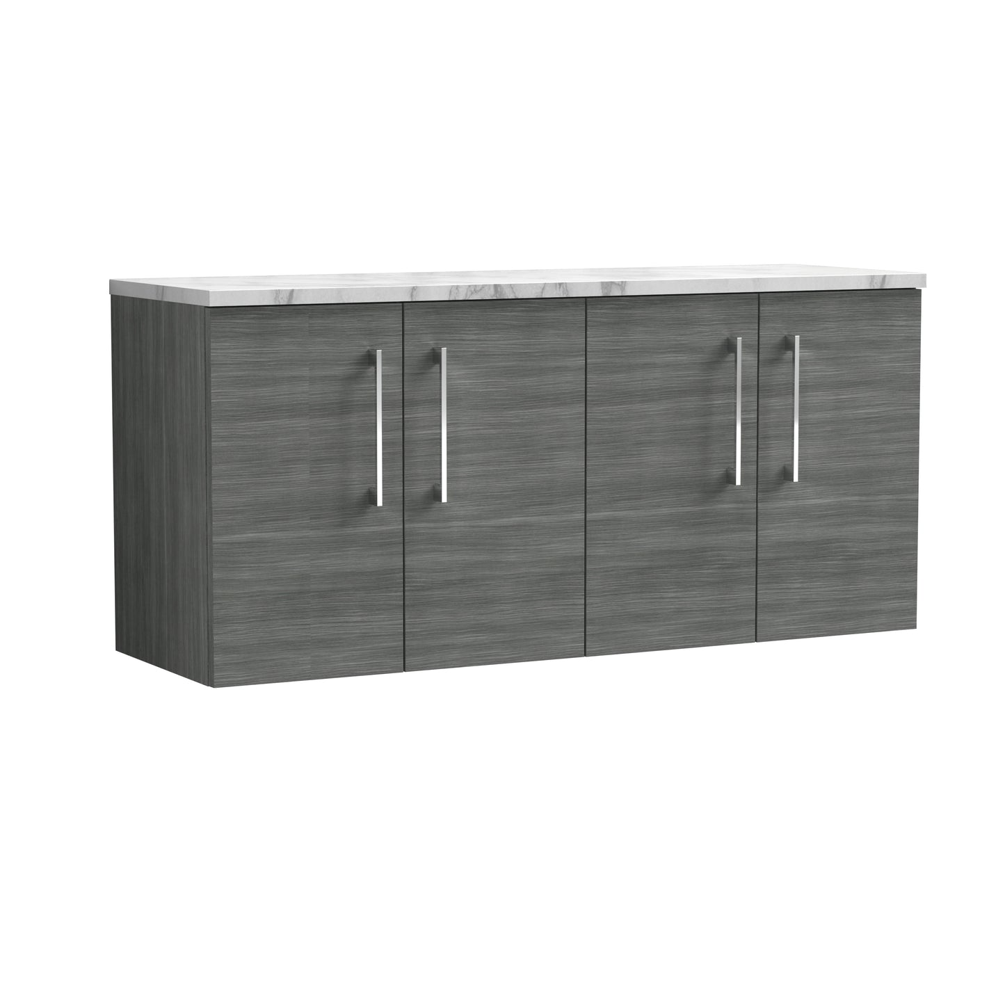 NUIE 1200mm Wall Hung 4-Door Vanity & Laminate Worktop