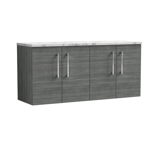 NUIE 1200mm Wall Hung 4-Door Vanity & Laminate Worktop