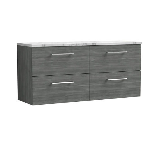 NUIE 1200mm Wall Hung 4-Drawer Vanity & Laminate Worktop