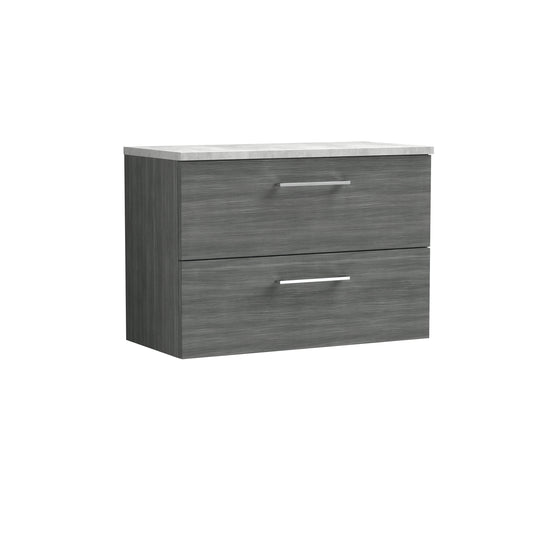 NUIE 800mm Wall Hung 2 Drawer Vanity & Laminate Top