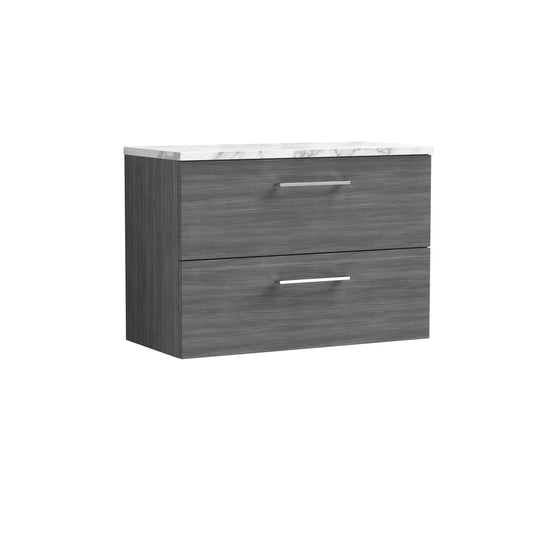 NUIE 800mm Wall Hung 2-Drawer Vanity & Laminate Worktop