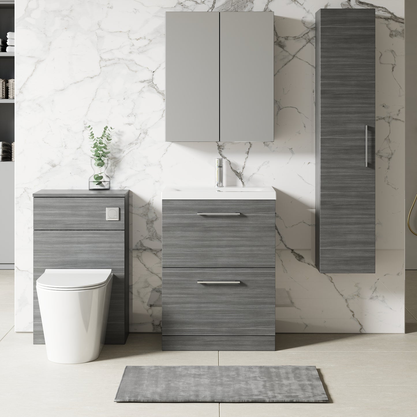 NUIE 600mm Floor Standing 2 Drawer Vanity & Basin 1