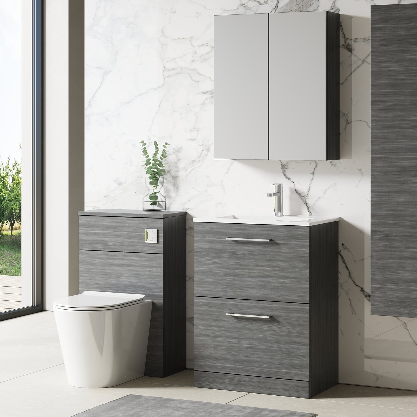NUIE 600mm Floor Standing 2 Drawer Vanity & Basin 2