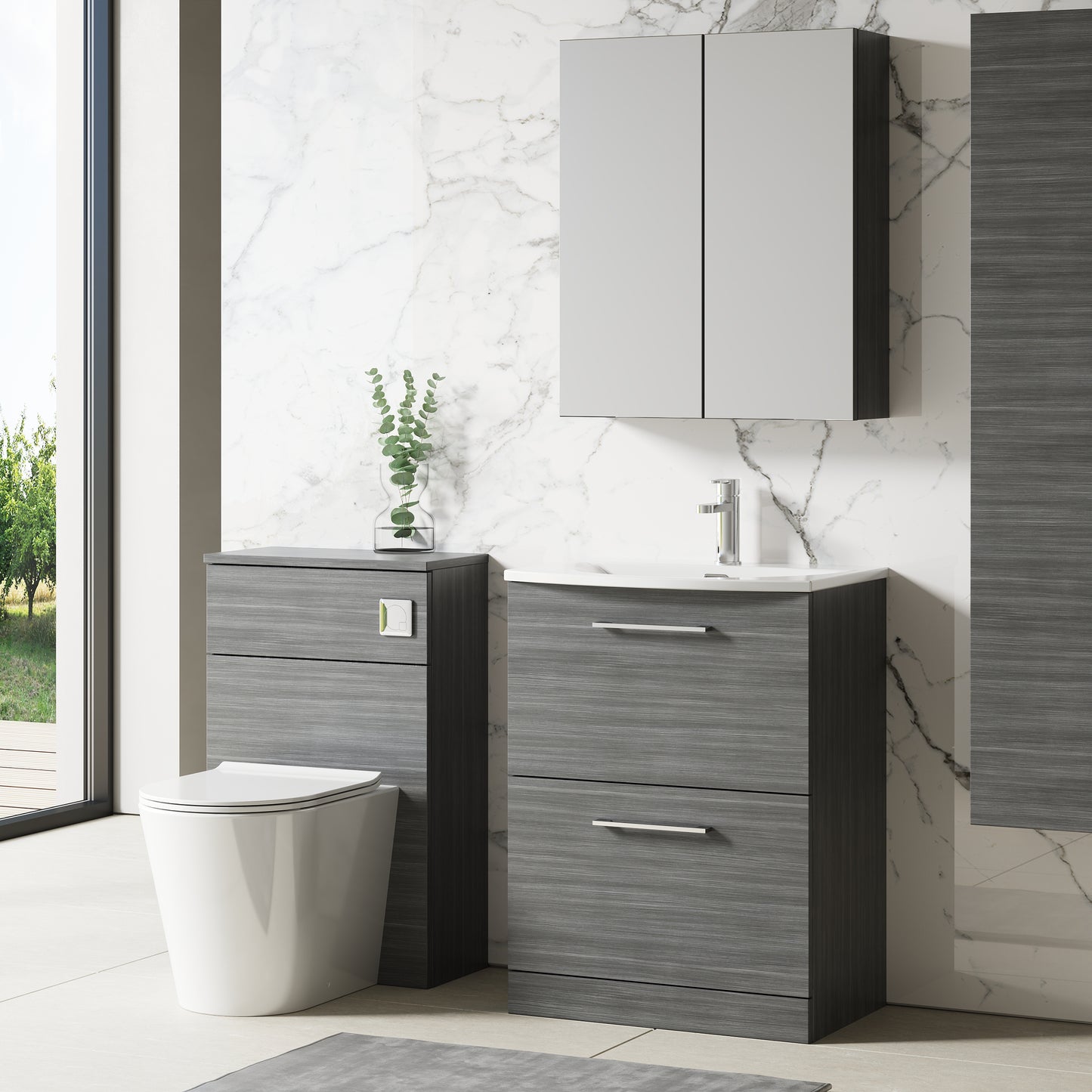 NUIE 600mm Floor Standing 2 Drawer Vanity & Basin 4