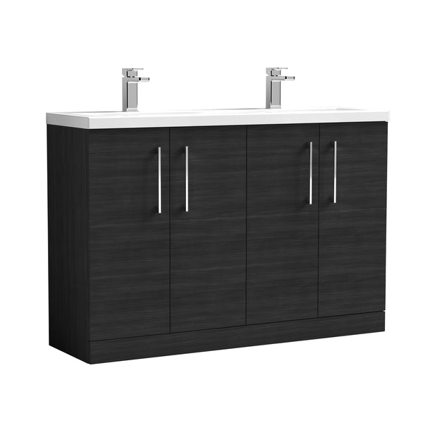 NUIE 1200mm Floor Standing 4 Door Vanity & Double Basin