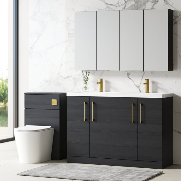 NUIE 1200mm Floor Standing 4 Door Vanity & Double Basin