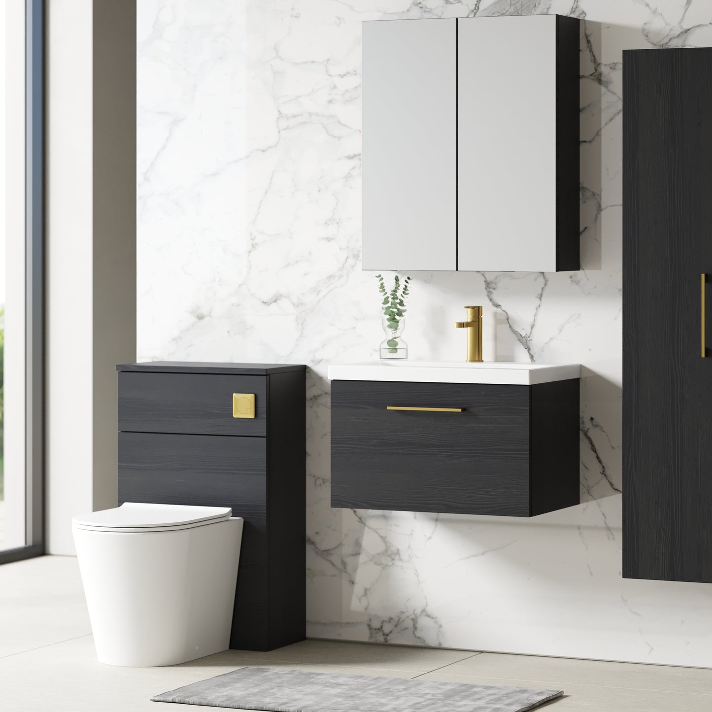 NUIE 600mm Wall Hung 1 Drawer Vanity & Basin 1