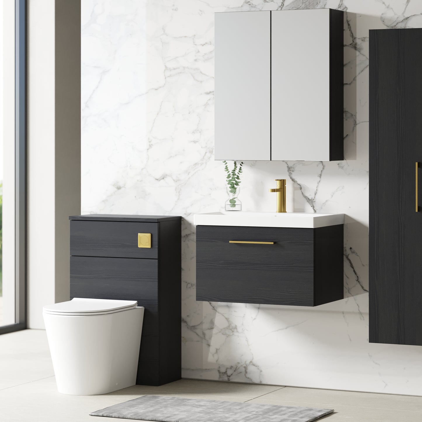 NUIE 600mm Wall Hung 1 Drawer Vanity & Basin 3