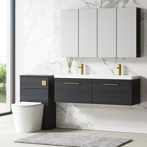 NUIE 1200mm Wall Hung 2 Drawer Vanity & Double Basin